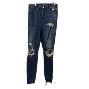 American Eagle Next Level Stretch Super Hi Rise Jegging Destroyed Size 8 X-LONG